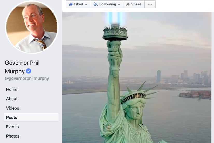 NJ Governor Shares Video of Statue of Liberty Holding a Lightsaber in